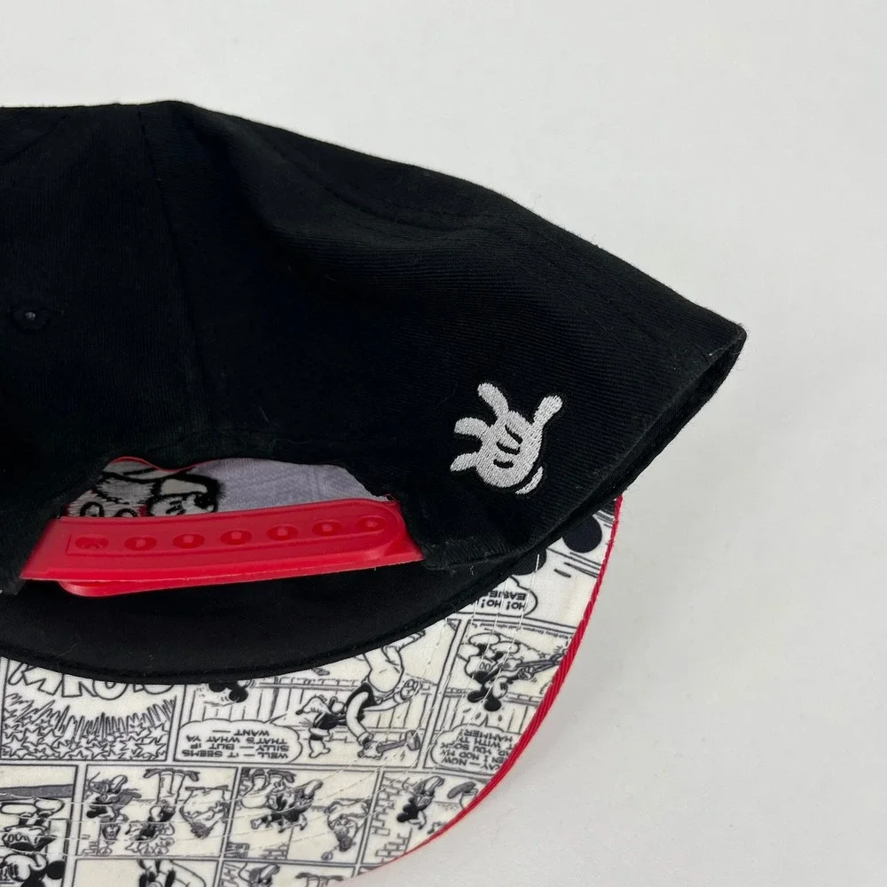 Disney Mickey Mouse Boys Comic Strip Snapback Hat Black Red White